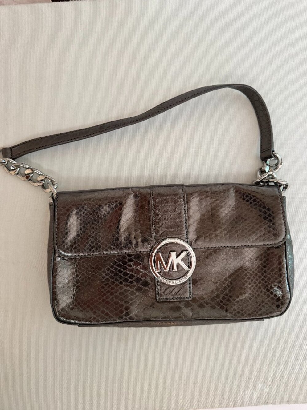 Michael Kors Metallic Python Embossed Shoulder Bag